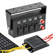 LAMPHUS SWBX42 12V DC ON/OFF Rocker Switch Box with Momentary Switches