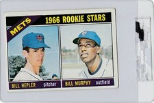 1966 TOPPS # 574 BILL HEPLER & BILL MURPHY METS ROOKIE STARS HIGH NUMBER # WOW