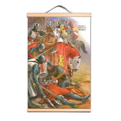 Vintage Knights Templar Wall Art Pictures The Crusades Flag Canvas Wall Painting