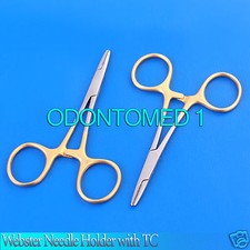 New 2 Pcs. Webster Needle Holder With Tc Insert 130mm, Surgical Dental