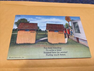 Too Busy Traveling To Write A Letter Stopped Here For Service Postcard #C-278￼