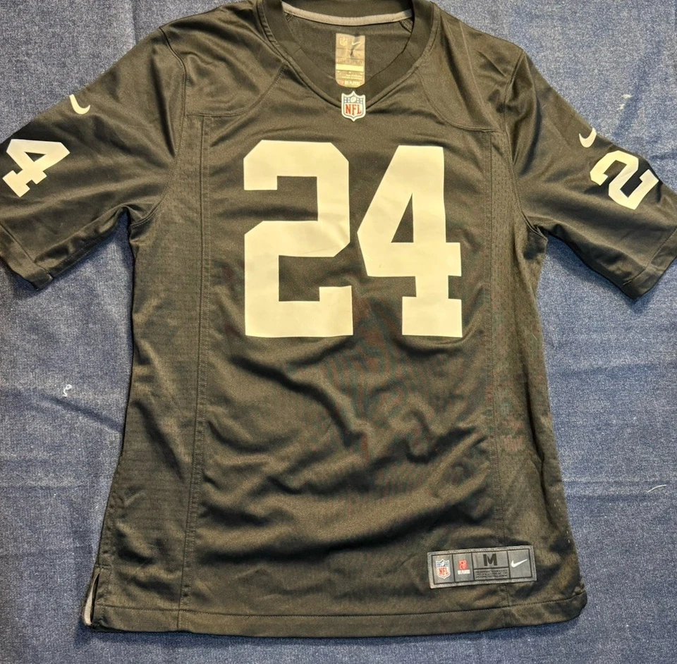 Marshawn Lynch #24 Oakland Raiders NFL On Field NIKE Black Home Jersey Medium - Image 2 of 4
