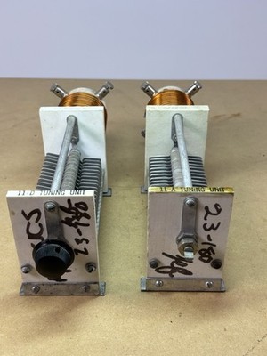 Lot of 2 Vintage Handmade MacorInsulated Air Variable Capacitors w Inductor Coil