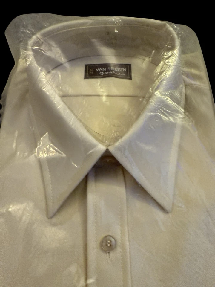 Van Heusen Vintage (1970-80) Button Down Dress Shirt - New - Qiana - Nylon - Image 2 of 3
