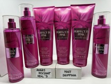 6 Pcs, Bath Body Works PERFECT IN PINK Body Mist Body Cream 8oz, NEW