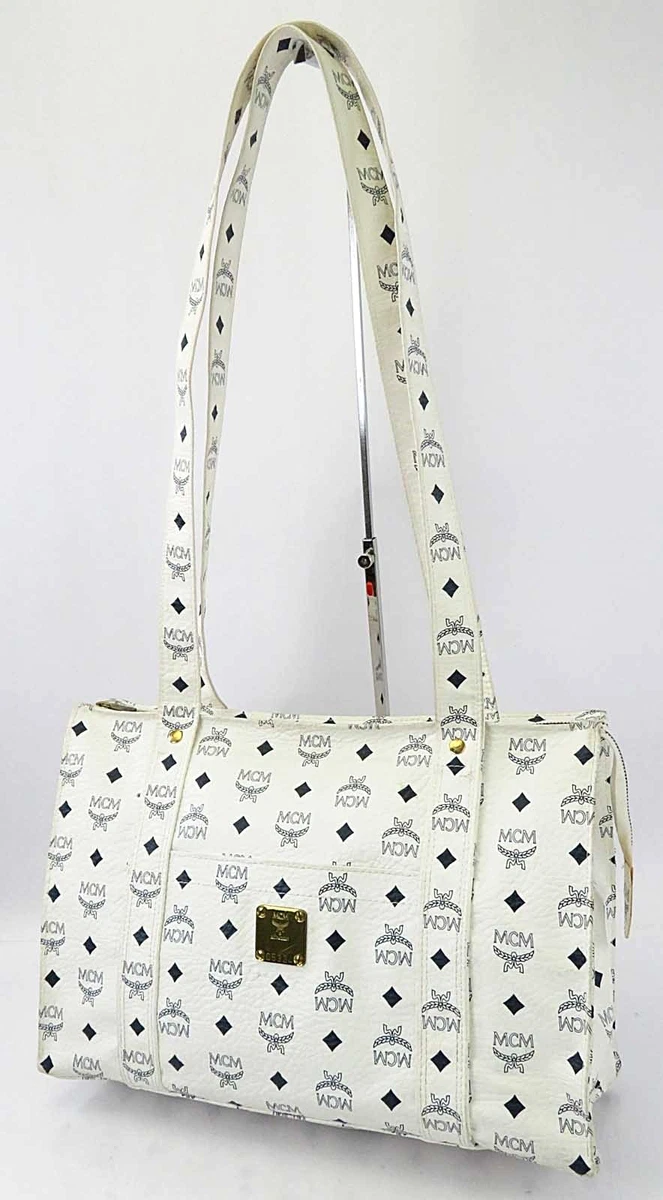 Vintage MCM White Leather Barrel Bag MCM | Bags | Mcm White Leather Womens Barrel Shaped Bag  main image 3