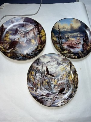 3 Danbury Mint God Bless America Series 1993 Collector Plates, National Parks