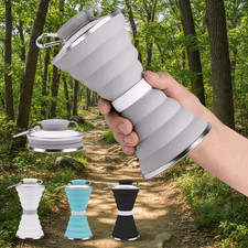 500ml Silicone Foldable Water Bottle Leak Proof Camping Collapsible Cup