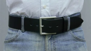 Men's 2 Inch Wide  Leather Belt, 100gram High Quality Stainless Steel Buckle