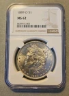 1889-O Morgan Silver Dollar -- NGC MS 62 -- Beautiful Mint Luster