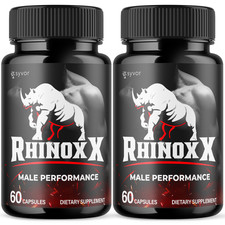  2 Pack Rhinox X Advanced Male Support Pills RhinoxX Supplement 120 Capsules