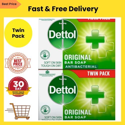 BRANDED Dettol Antibacterial Soap Bar 2 x 100g (200g) Body Cleanser Multipack