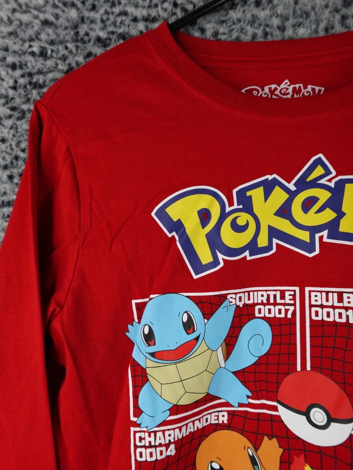 Camiseta Híbrida Ropa Juvenil POKEMON Manga Larga Gráfica Roja Talla Grande Foto 2 de 4