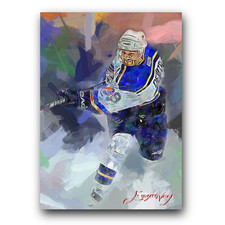 Pavol Demitra Art Card Limited 35/50 Edward Vela Signed (St. Louis Blues)