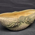 Vintage McCoy Grecian Planter Bowl #441 USA Made Crackle Glaze 24K Gold