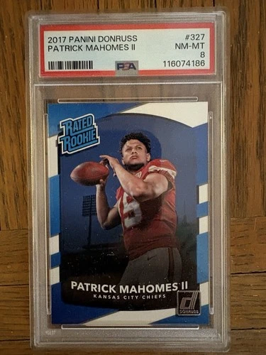 2017 Panini Donruss - Rated Rookie Patrick Mahomes II #327 (RC) PSA 8