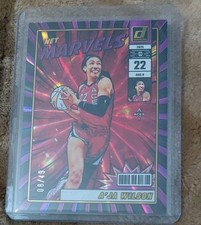 A'ja Wilson ACES 2025 Donruss Purple Laser Net Marvels /49