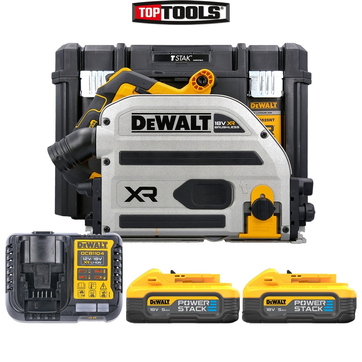 DeWalt DCS525H2T 18V XR Brushless Plunge Saw 2x 5 ah powerstack kit + TSTAK Case