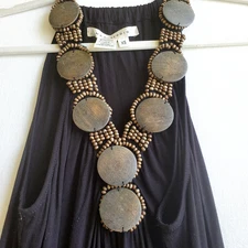 VINTAGE MAX STUDIO Women's Maxi Black Dress Small Gothic Artsy Luxury Gown