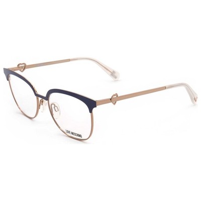 Love Moschino Women's Cat-Eye 51mm Eyeglasses Frames Blue Gold MOL529/SAM-PJP