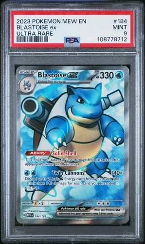 2023 POKEMON MEW EN-151 ULTRA RARE #184 BLASTOISE EX PSA 9