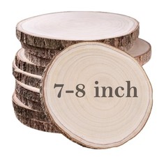10PCS Natural Wood Slices 7-8 Inch Unfinished Rounds For Crafts Wedding