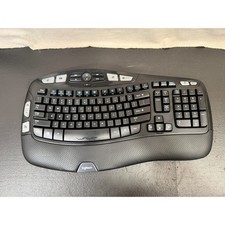 Logitech K350 Wireless Wave Keyboard with Dongle Black Ergonomic Media Keys