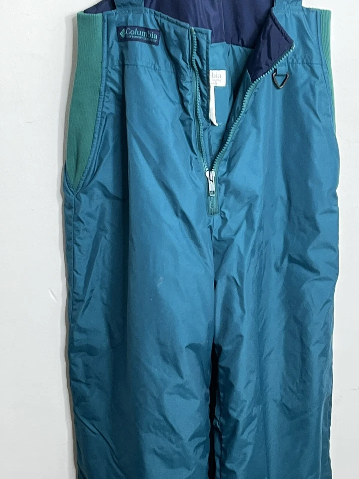 Columbia Snow Pants Hunter Green Vintage Overalls Nostalgic 90s Style WMS Med Foto 2 de 4