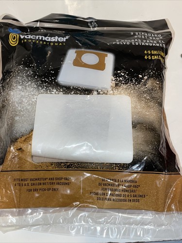 6 Vacmaster + Shop vac 4 - 5 Gallons Dry Vacuum Dust Bags (3 Pack) X 6 = 18 Bags - Picture 6 of 8
