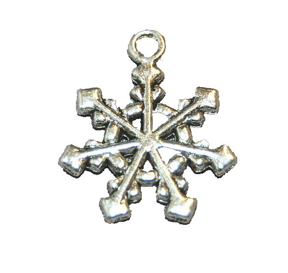 Snowflake #4 Christmas Charm Pendant Tibetan Silver J1057