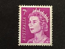 1971 AUSTRALIA DECIMAL DEFINITIVES QUEEN ELIZABETH II 7C PURPLE QEII - FINE USED