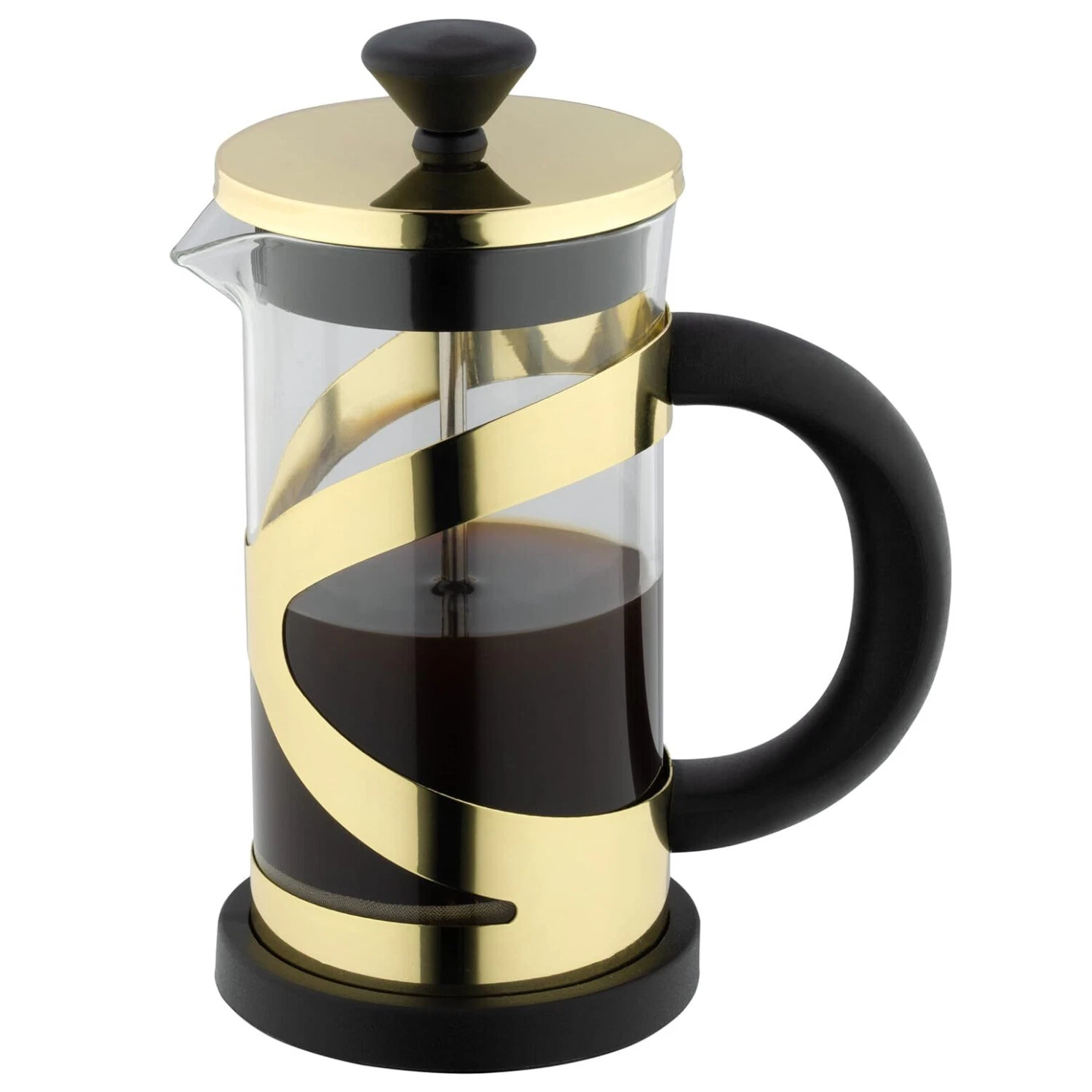 French Press Coffee Maker 800ml Classico Cafetiere Gold Finish Stainless Steel