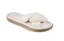 ISOTONER women slippers Memory Foam Molding Enhanced Heel White MEDIUM NWT FU359