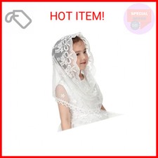 PAMOR Infinity First Communion Veils for Girls Lace Chapel Veil Mantilla Veils L