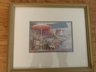 Signed R. Tolan Framed Art Print Flower Garden Double Matted Gold Frame 14"x12" — photo 2