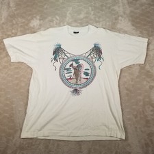 VTG Native American T-Shirt XL 90s Retro Skull Feathers Southwest Screen Stars