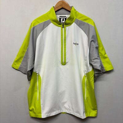 FJ Footjoy Men 1/4 Windbreaker Jacket Top Size Large Backcreek Golf Club B378 30