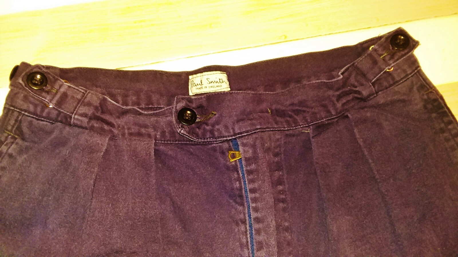 Vintage Mens Paul Smith Navy Blue Cotton Pants 1980 A Gem