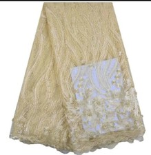 Hot Sale African Lace Fabrics High Quality Tulle Lace soft Fabric with stones.