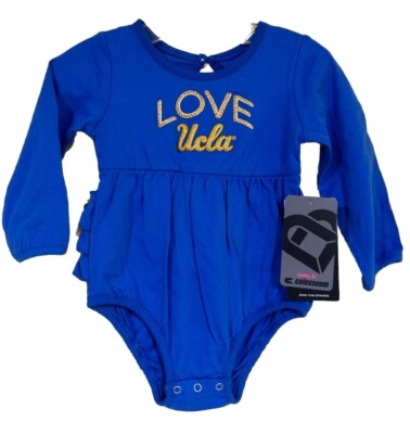 NEW California UCLA Bruins Colosseum Love LS Blue Ruffle One Piece Infant 6-12 M
