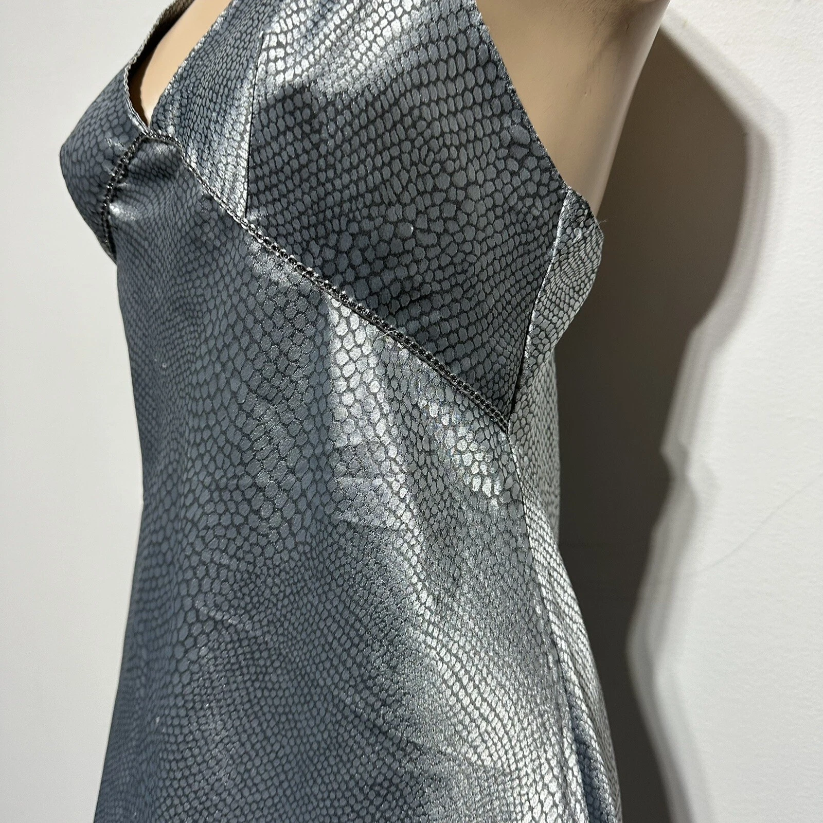 UNDERCOVER Camicia da notte Victorias Secret vintage anni 90 slip maxi abito taglia L raso pelle di serpente