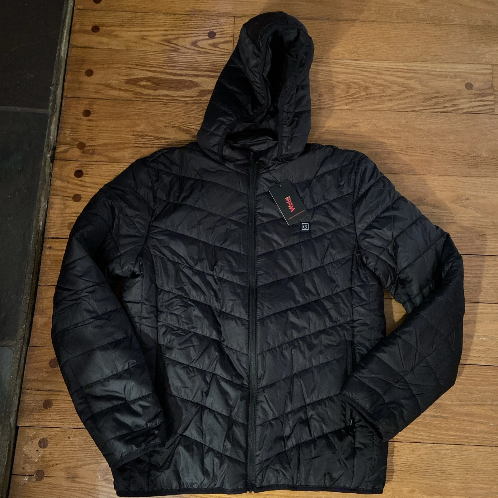 Heated Black Puffer Women’s Large Jacket heated technology NWT