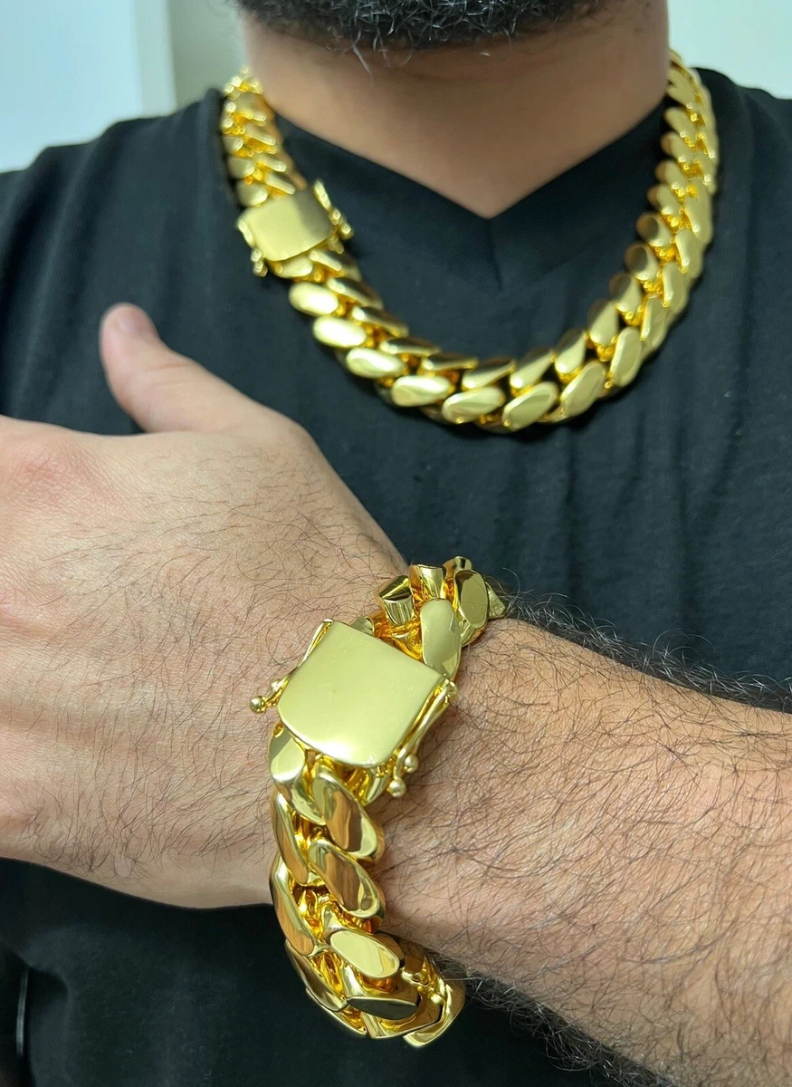 Vintage Louis Vuitton Chunky Heavy Link Bracelet Set in 18k Yellow