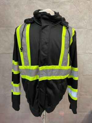 Radians SW01X-1 High Neck Reflective X-Back Hooded Jacket Black Size XL