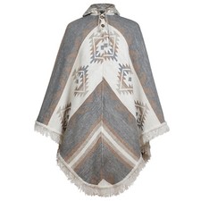 LLAMA WOOL UNISEX V-SHAPED SIERRA SHADOWS PONCHO PULLOVER AZTEC PATTERN M-XXXL