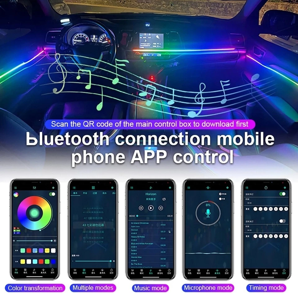18 In 1 Car Interior Full LED Symphony Dreamflow Multicolour Ambient Light - Image 4 of 4