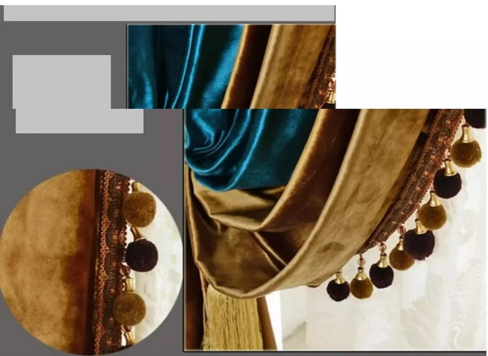 Haute Custom Italian style Velvety Curtains Luxury Living Room Free Delivery - Image 2 of 4