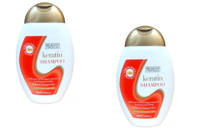 BEAUTY FORMULAS Keratin SHAMPOO - Perfekt für geschädigtes Haar - 2 x 250ml - Neu