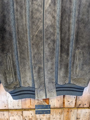 Vintage Mens St Michael Suede Bomber Jacket Size 46" Grey Large XL - Picture 5 of 20