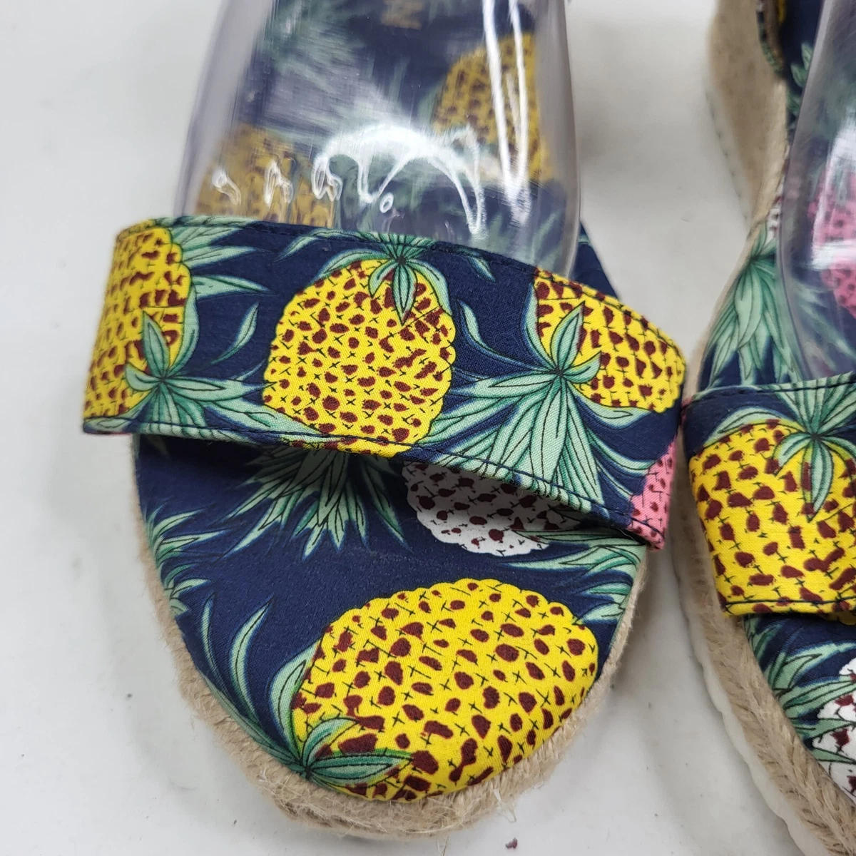 ANNE KLEIN AKCAIT Women s Pineapple printed Wedge Sandal Size 10M